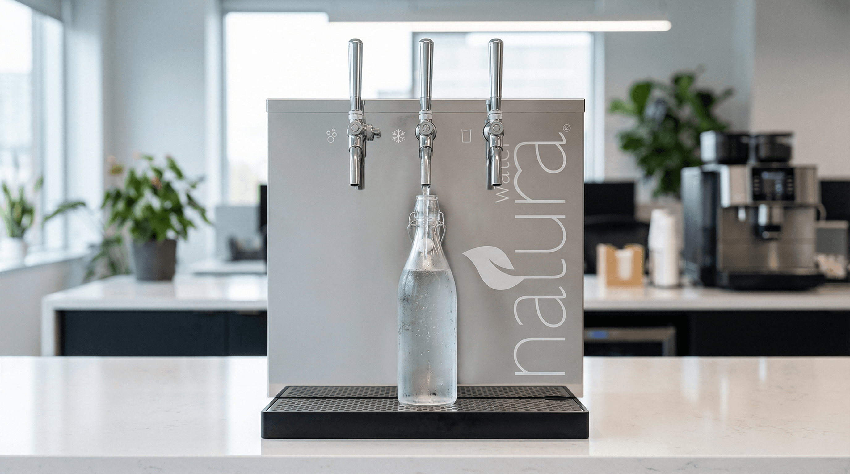 Natura D5i countertop water system in use